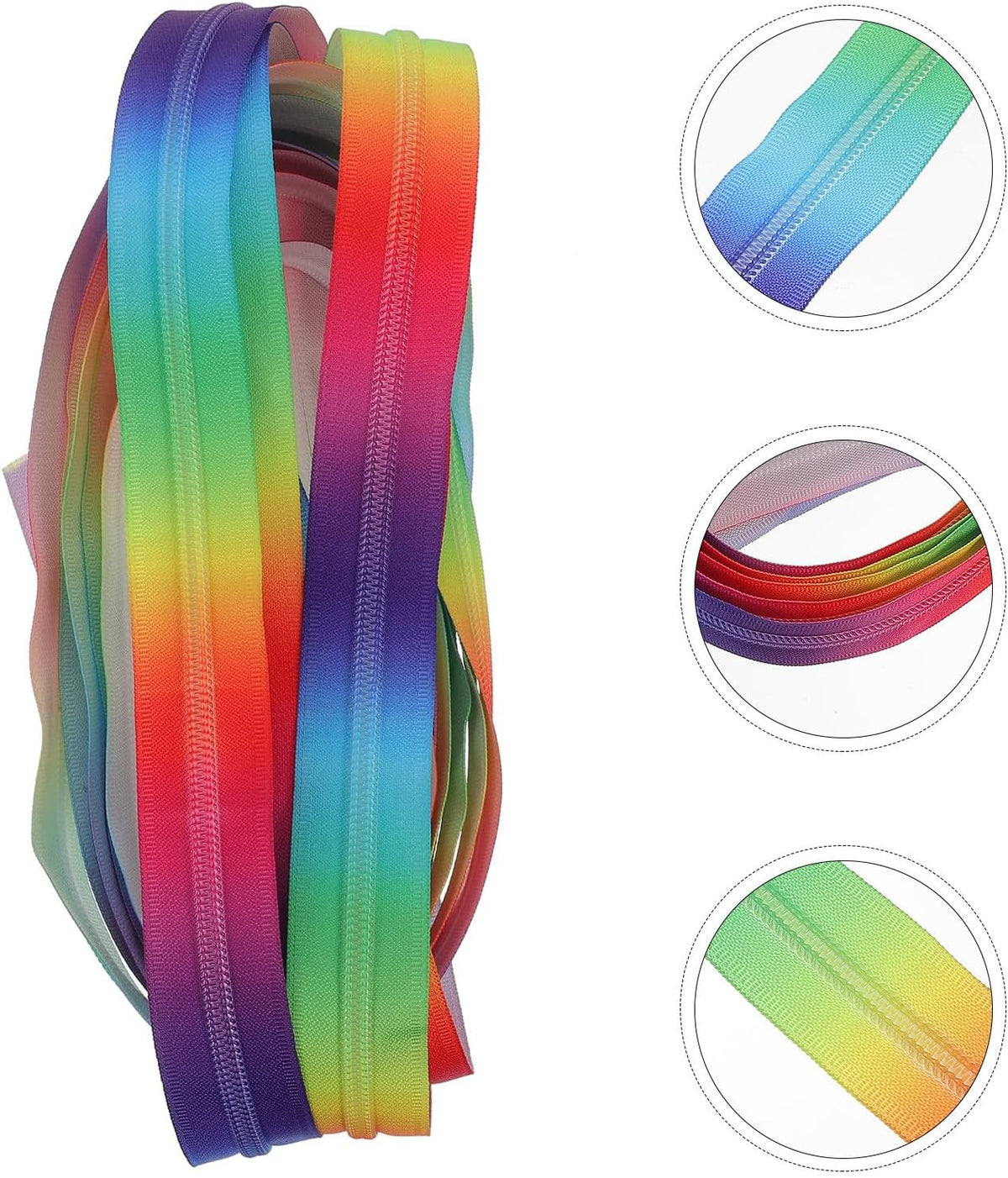 Rainbow Nylon Yard Zipper for Skirt Suits PET Clothing Craft Repair