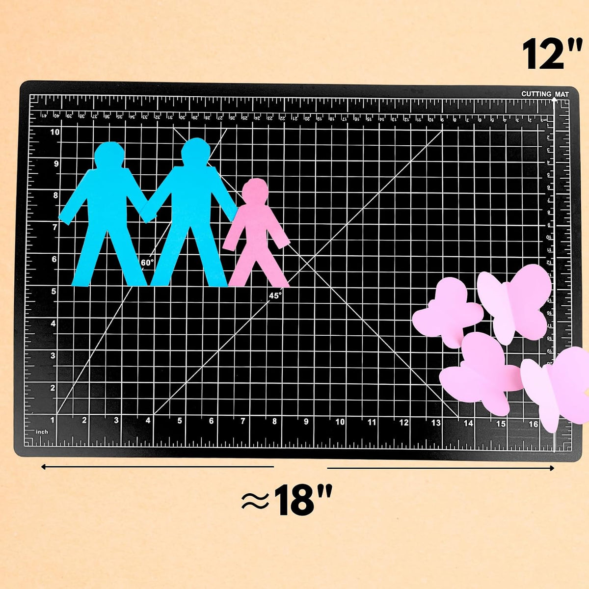 ARTIST'S BEST 12" X 18" Black Self Healing Cutting Mat | Durable PVC