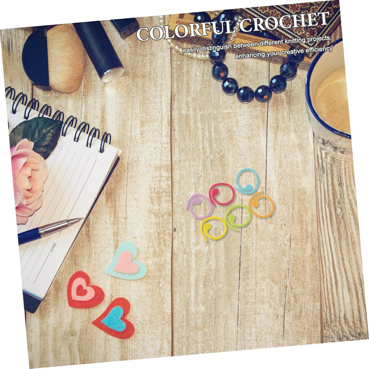 Spiral Metal Stitch Markers for Knitting Crochet Yarn, 100 Pack