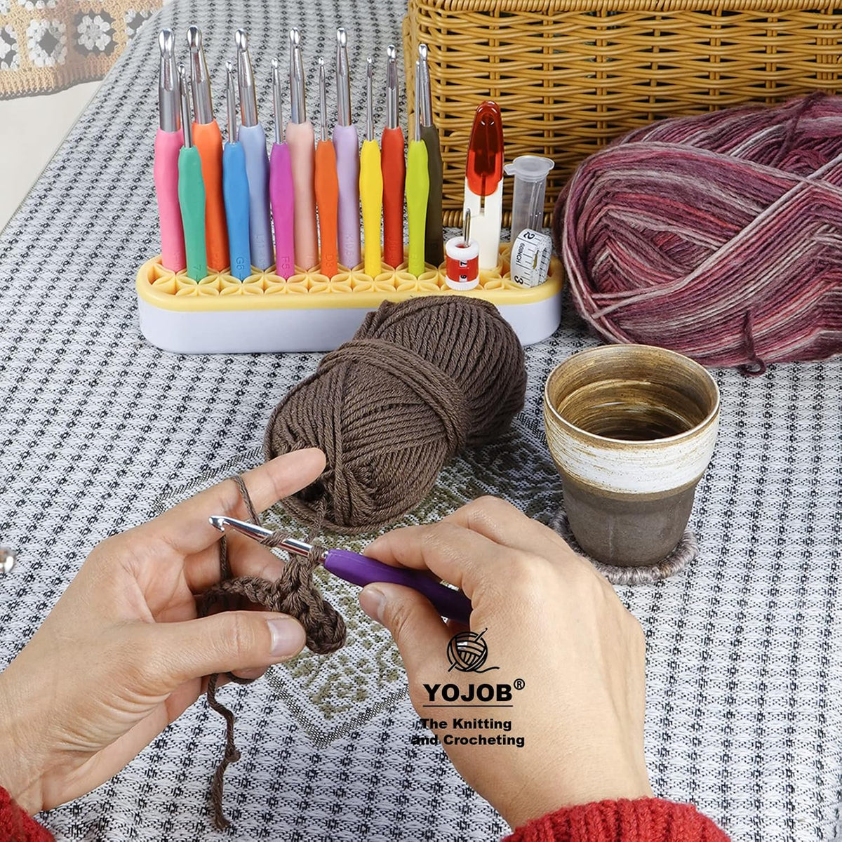 Desktop Crochet Hook Case, Silicone Crochet Hooks Organizer