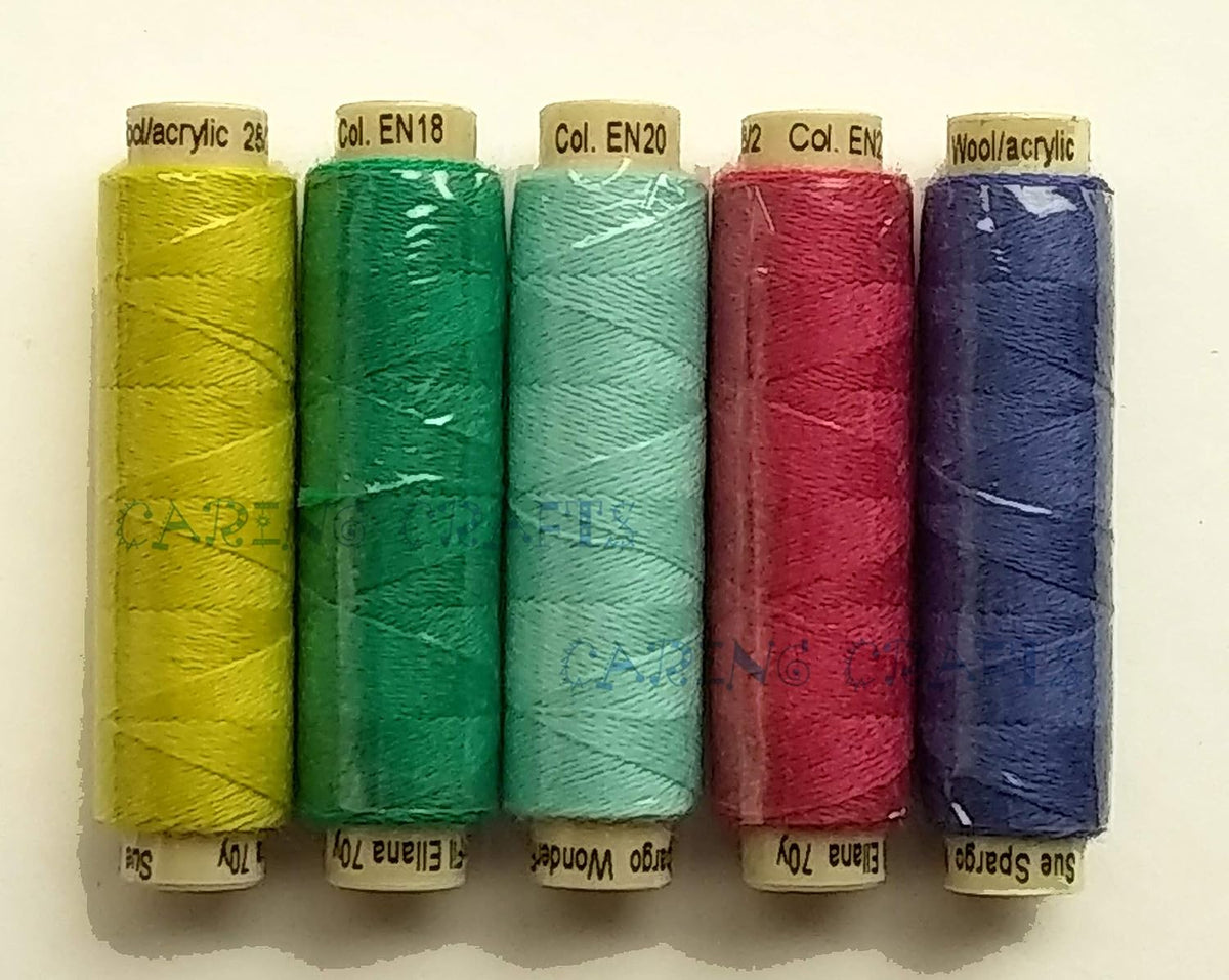 Sue Spargo Ellana Wool Blend Thread for Embroidery - Five 70-Yard