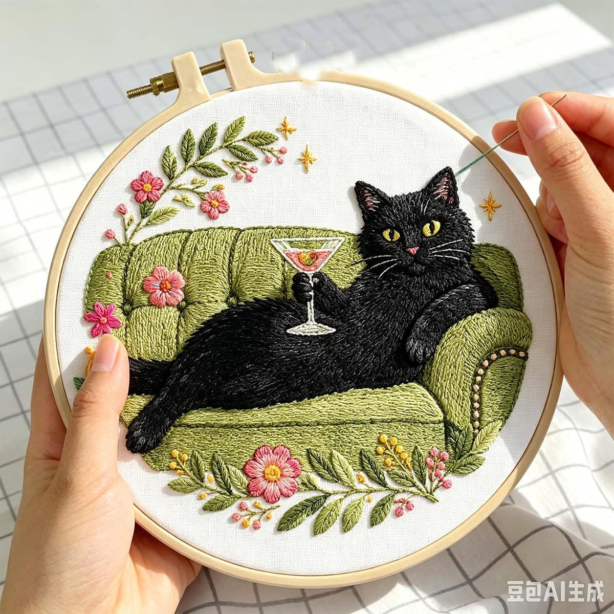 niurenmaoyi Funny Embroidery Kit for Beginner,Needlepoint Kit for