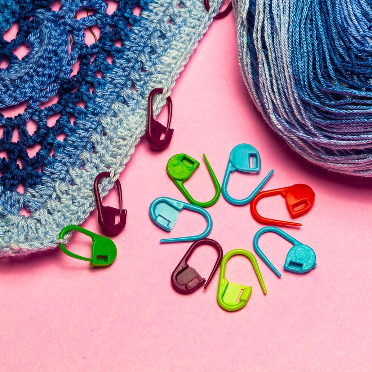 PATIKIL Colorful Crochet Stitch Markers, 30 Pack Metal Knitting