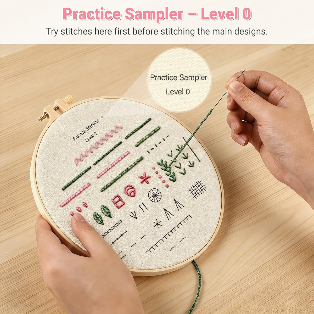 ZenHues Embroidery Kit for Beginners Adults with Level 0 Practice