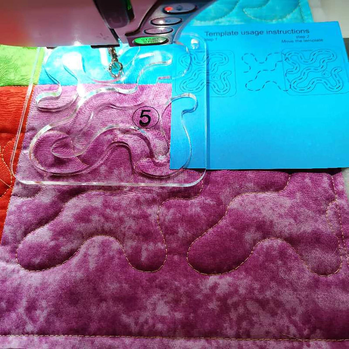 Meander Template for Quilting fits Inside FMQ Grip 5