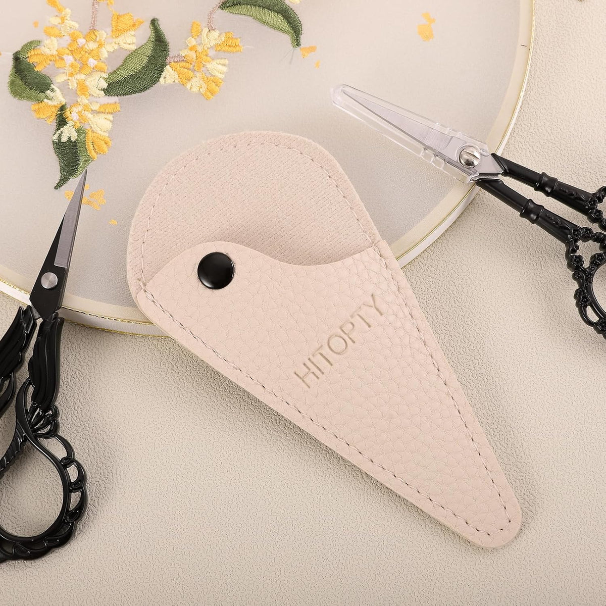 Small Sewing Scissors Protective Cover, White, 2-Pack