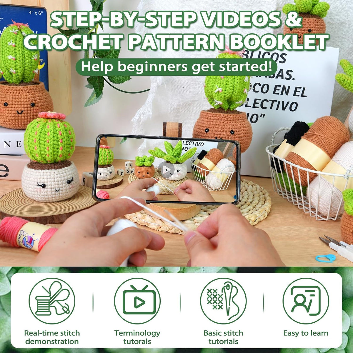 Crochet Kit for Beginners - Crochet Starter Kit with Step-by-Step