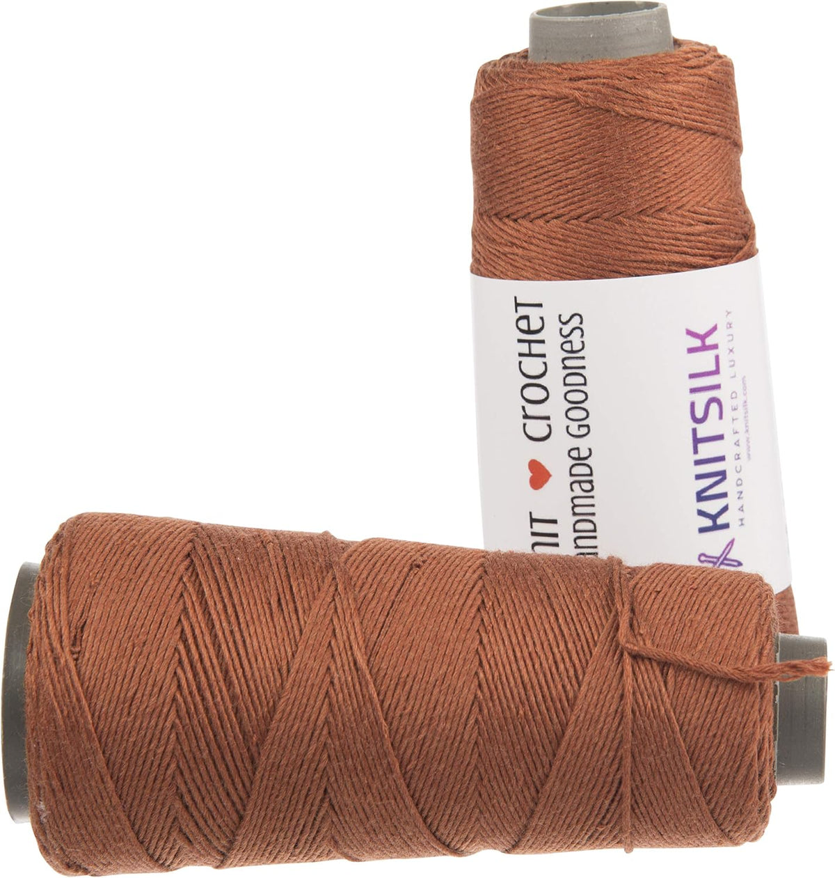 Knitsilk Pure Silk Viscose Blend Yarn Cone, 8 Ply, 160 Yards, Brown