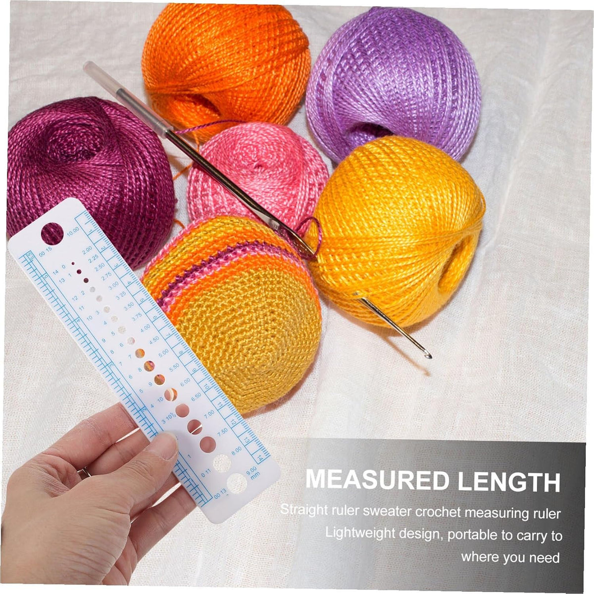 4pcs Plastic Knitting Needle Gauge Rulers Accurate Measuring Tools for