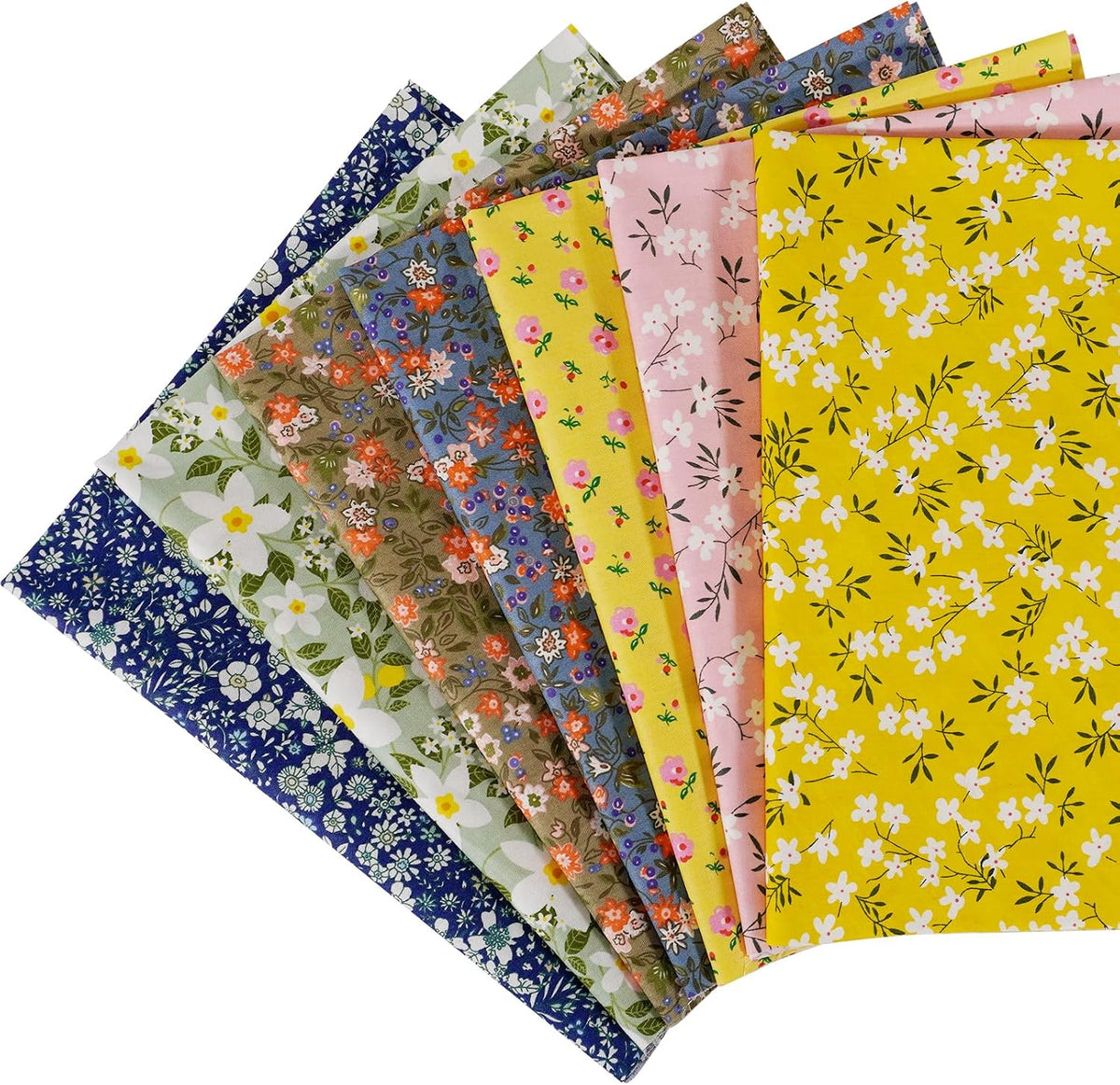 7 Pieces Cotton Fabric 18 x 22 Inches Precut Patchwork Fabric Set Fat