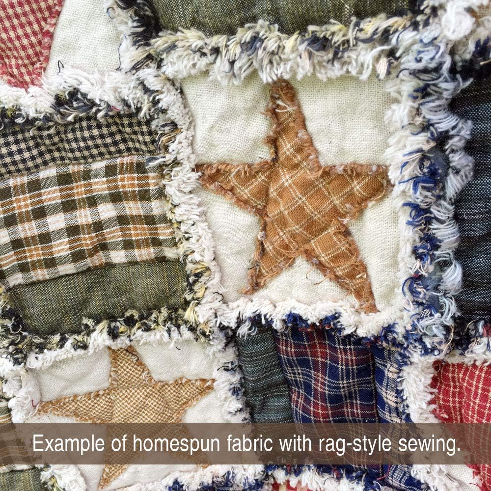 40 Primitive Charm Pack, 5 inch Precut Cotton Homespun Assorted Fabric