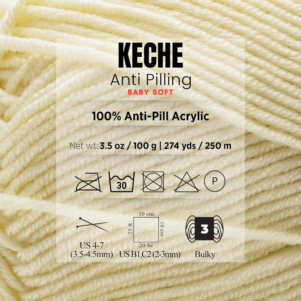 Soft DailyKnit DK Yarn, 100% Anti-Pilling Acrylic for Knitting