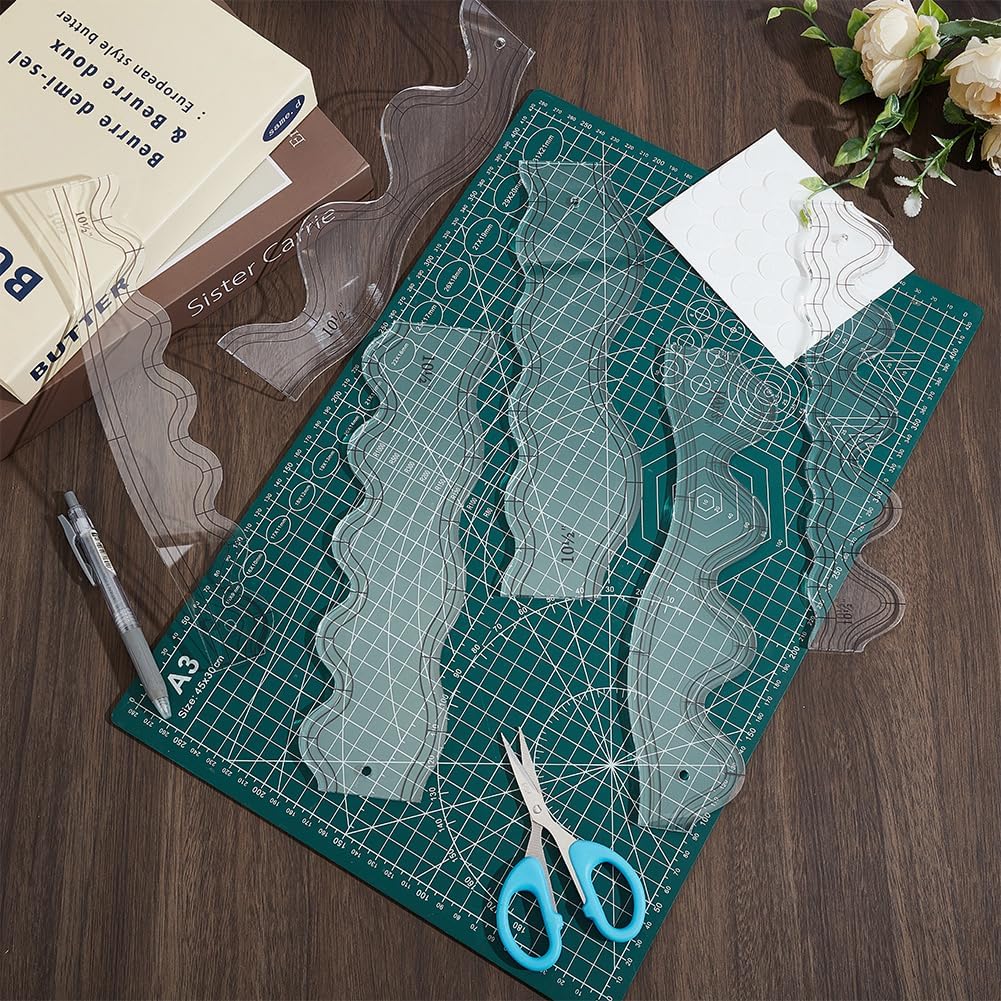 ORIGACH 6 PCS Free Motion Quilting Templates, 10.5 Inch