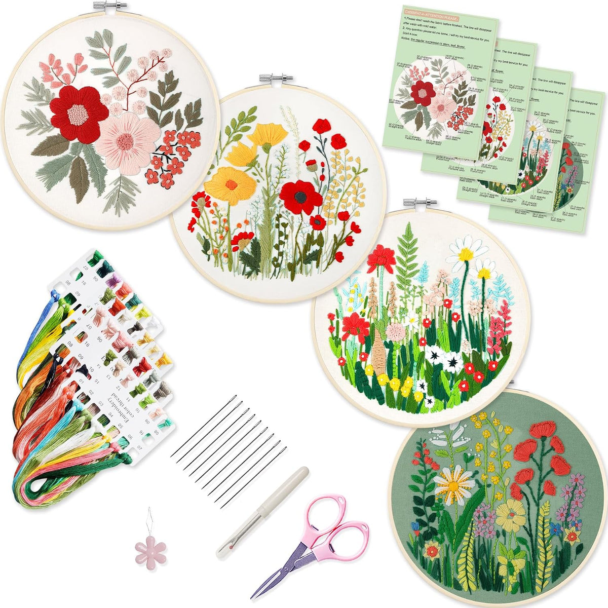 Bonroy Embroidery Kit for Beginners with Instructions,Cross Stitch