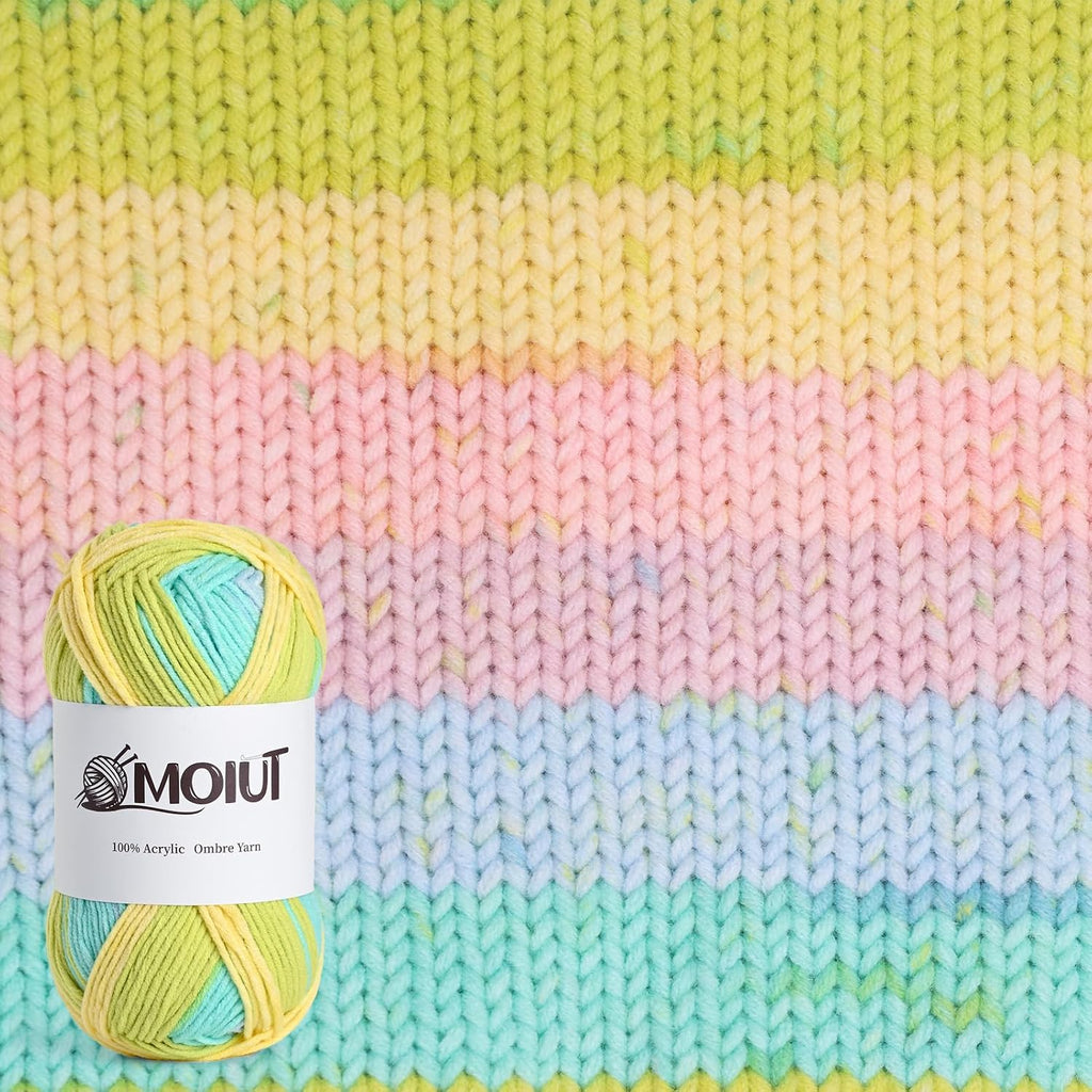 Fluffy Variegated Yarn for Crocheting - 100% Acrylic Worsted Weight