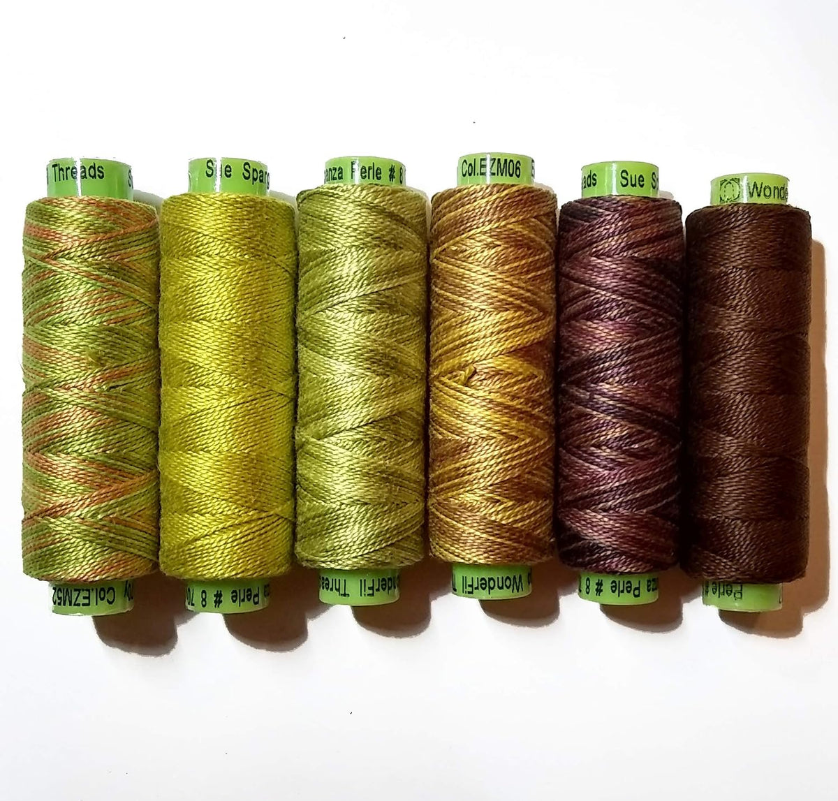 Sue Spargo Eleganza #8 Perle, Six 70yd Spools Polished Cotton for