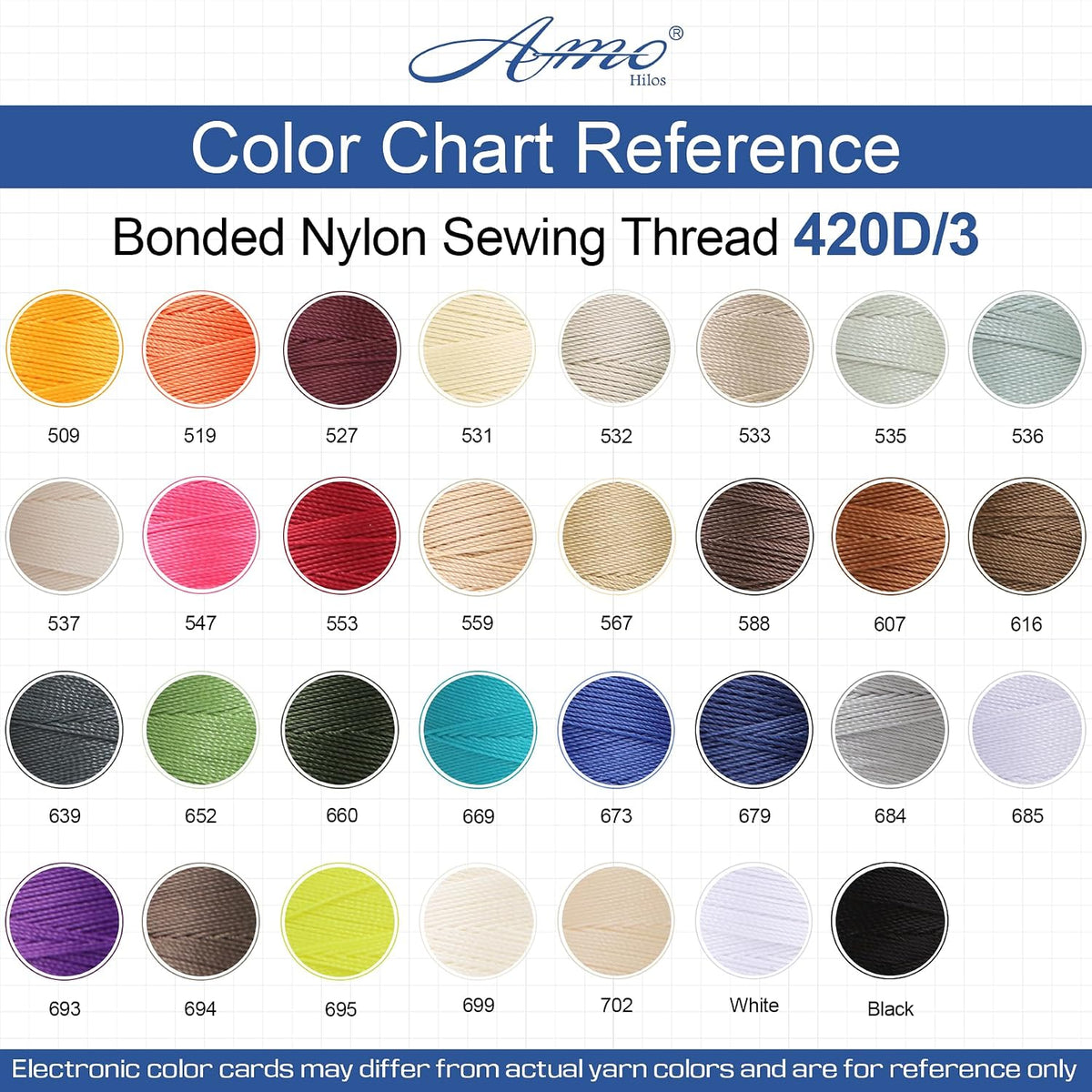 Heavy Duty Bonded Nylon 66 Sewing Thread 420D/3 T135#138 750 Yards for