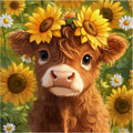Cattle Sunflower Stamped Cross Stitch Kits for Adults - Embroidery