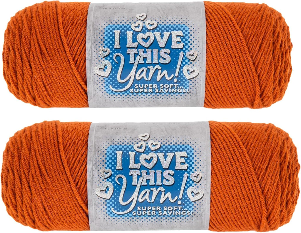Hobby Lobby I Love This Yarn 100% Acrylic, 154 Burnt Pumpkin, Set of 2