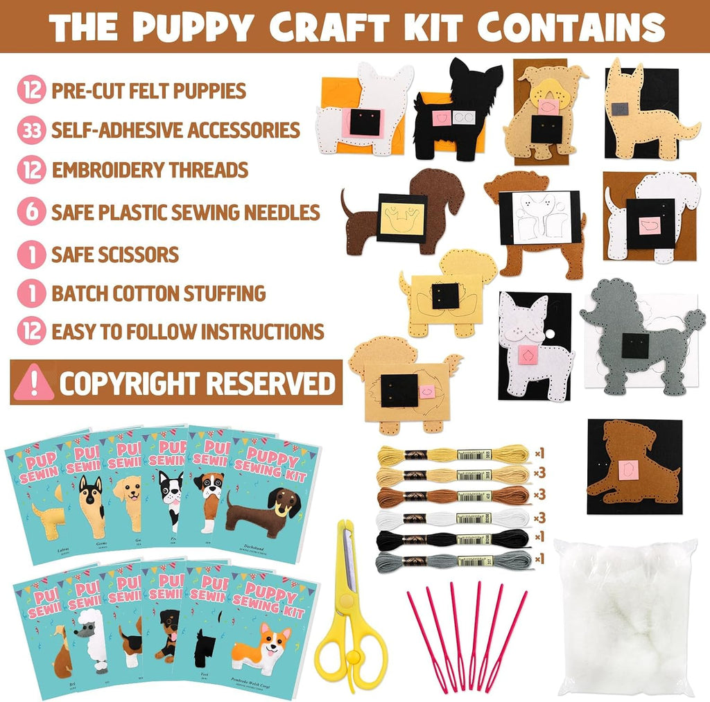 CiyvoLyeen Puppy Sewing Kit for Kids –Fun Plush Toy Sewing for Girls &