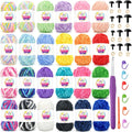 24 Pack Rainbow Velvet Chenille Yarn for Crocheting,Multicolor Fluffy