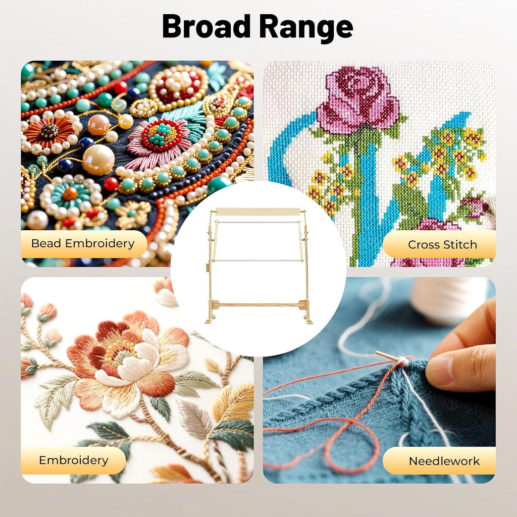 Floor Embroidery Stand, Large Scroll Frame for Cross Stitch Sewing