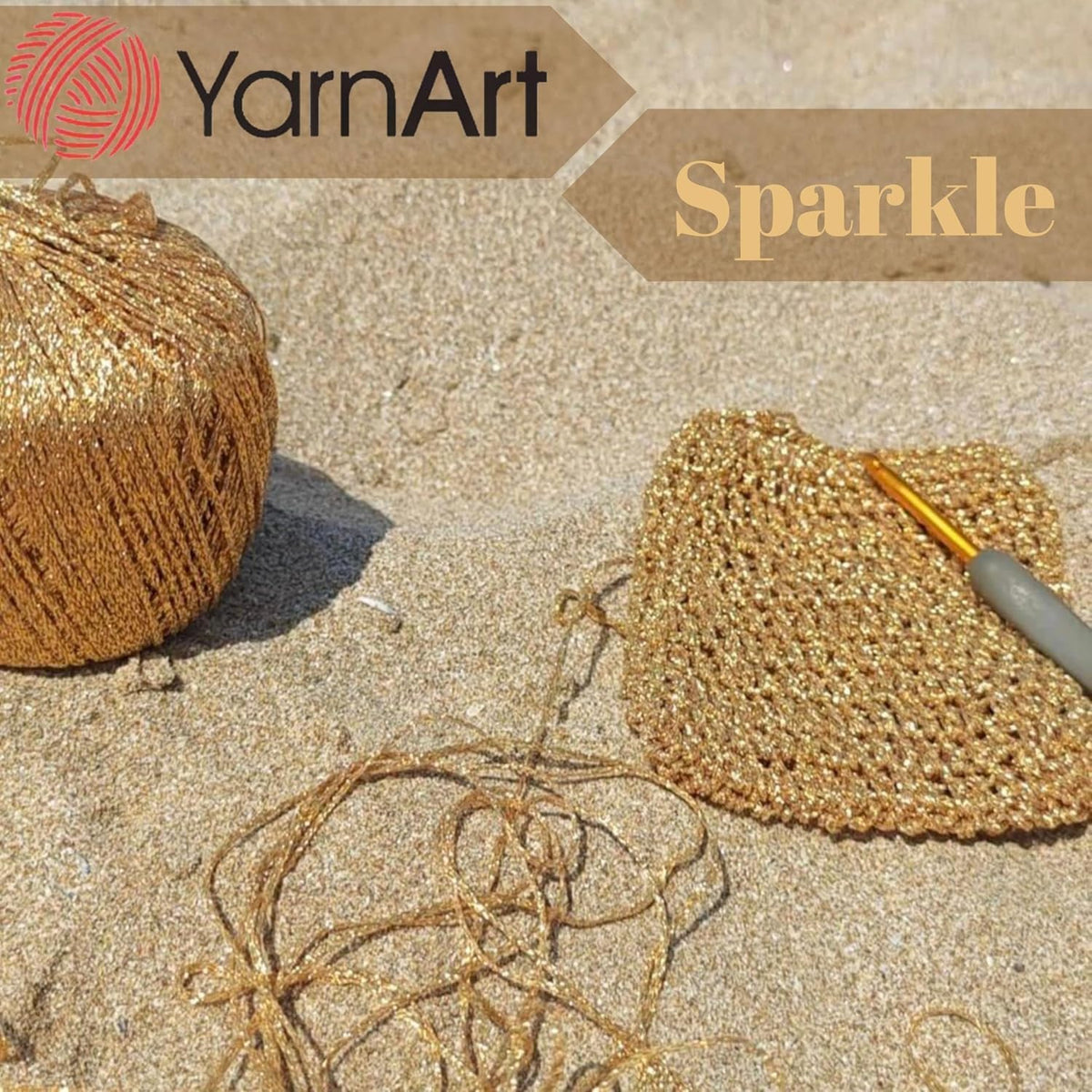 YarnArt Sparkle - Metallic Glitter Fine Lightweight Yarn for Crochet &
