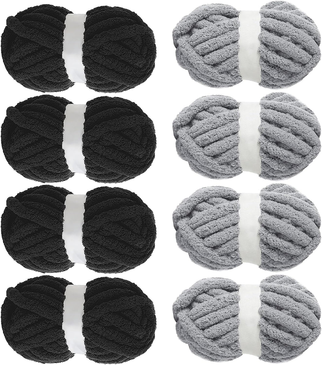 MABOZOO Assorted Chunky Yarn for Hand Knitting 8 Pack, Fluffy Jumbo