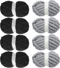 MABOZOO Assorted Chunky Yarn for Hand Knitting 8 Pack, Fluffy Jumbo