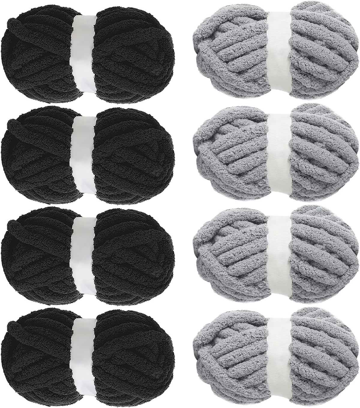 MABOZOO Assorted Chunky Yarn for Hand Knitting 8 Pack, Fluffy Jumbo