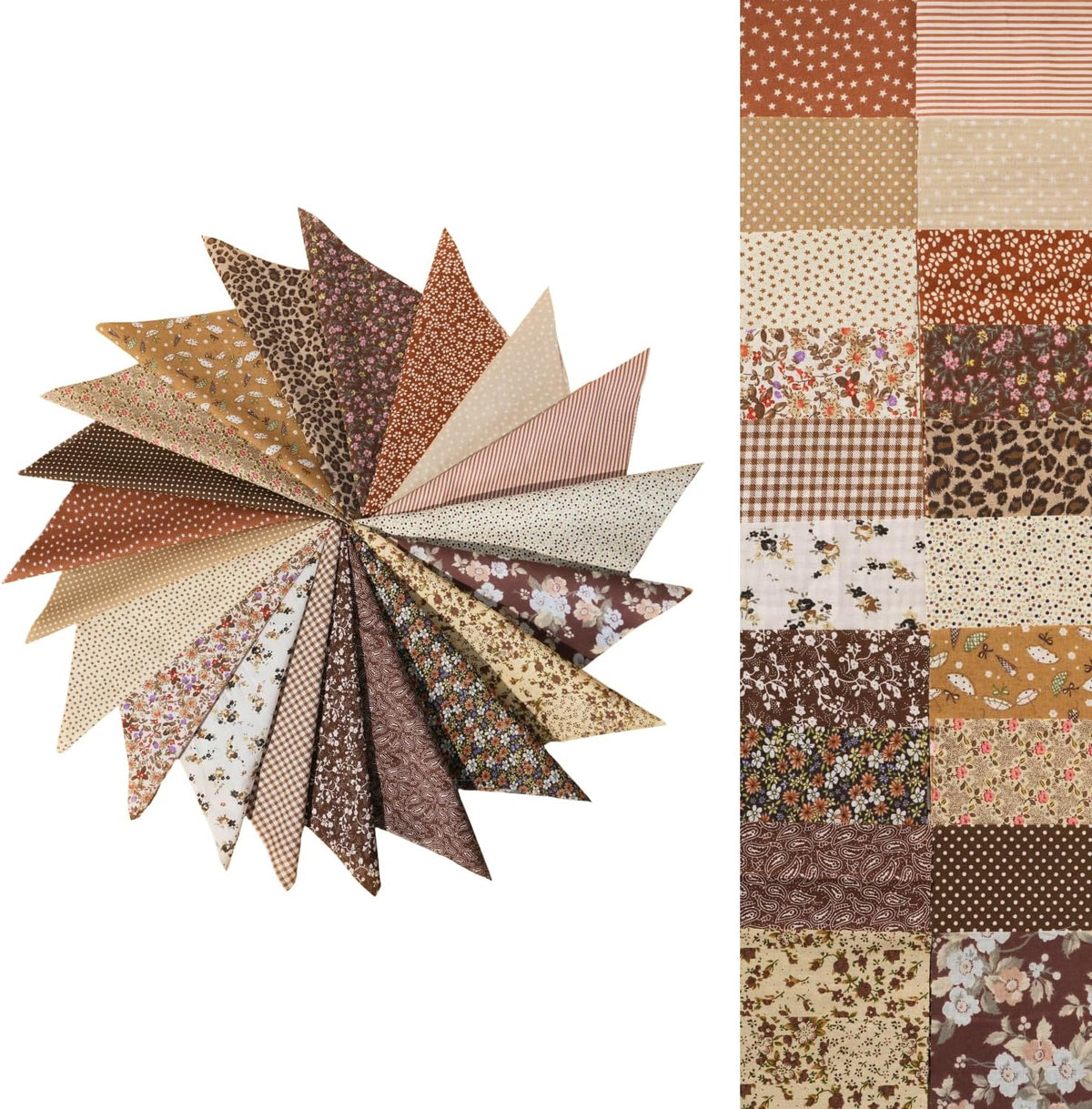 Phantomon 40 Pcs 10-Inch Precut Fabric Squares Layer Cake, 100% Cotton