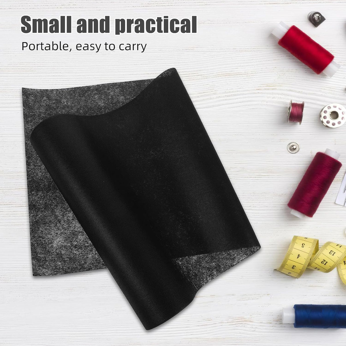 1 Roll Fusible Interfacing for Sewing, Single-Sided Black Non-Woven