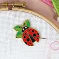 Caterpillar Cross Stitch Ladybug Magnetic Enamel Needle Minder - for