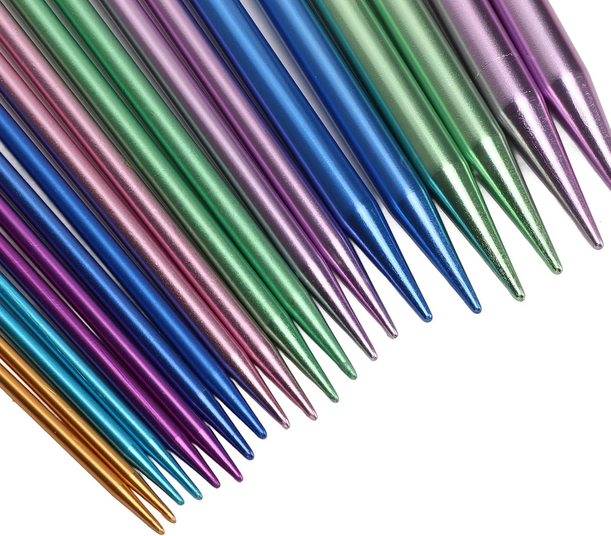 Knitting Needle, 20Pcs Single Pointed Knitting Needles Aluminum DIY