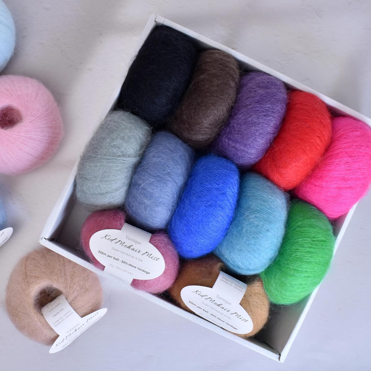 Kid-Silk Mohair Yarn, Lace Weight, 4 Balls 100g, 1420 yds