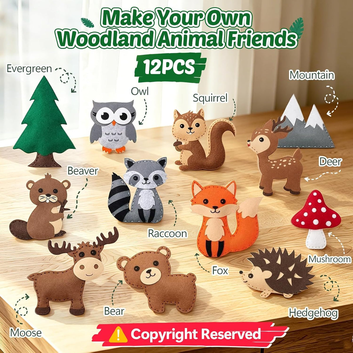CiyvoLyeen Woodland Animal Sewing Kit for Ages 8-12 Felt Sewing Craft