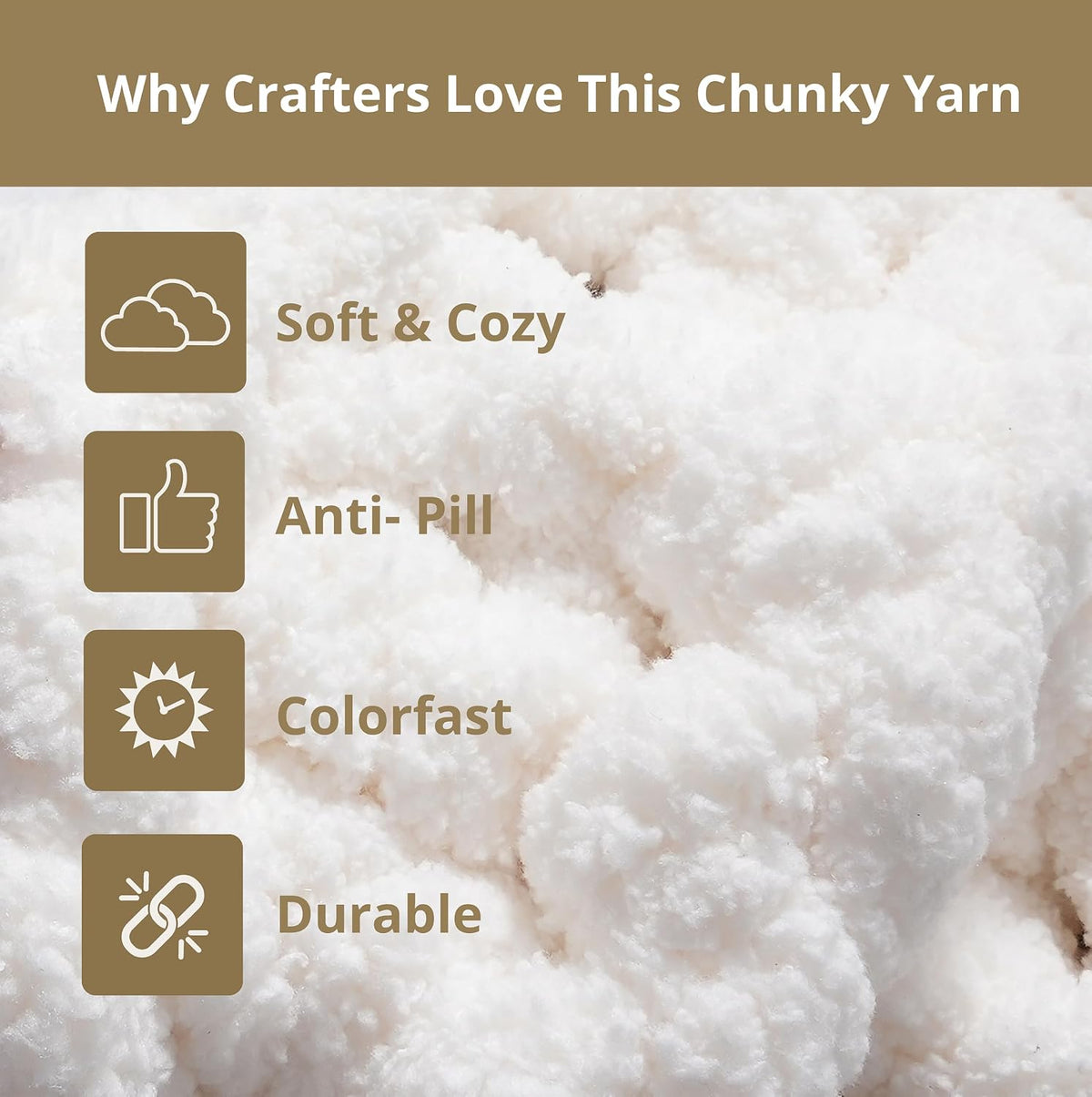 Chunky Chenille Yarn for Knitting & Crocheting - 8 Pack