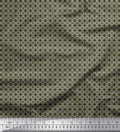 Soimoi Cotton Canvas Fabric - Artistic Print, Dark Olive Greens | 56"