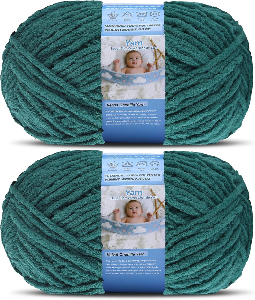 Super Bulky Blanket Yarn for Crocheting - 2 Pack of 200g/7.05oz