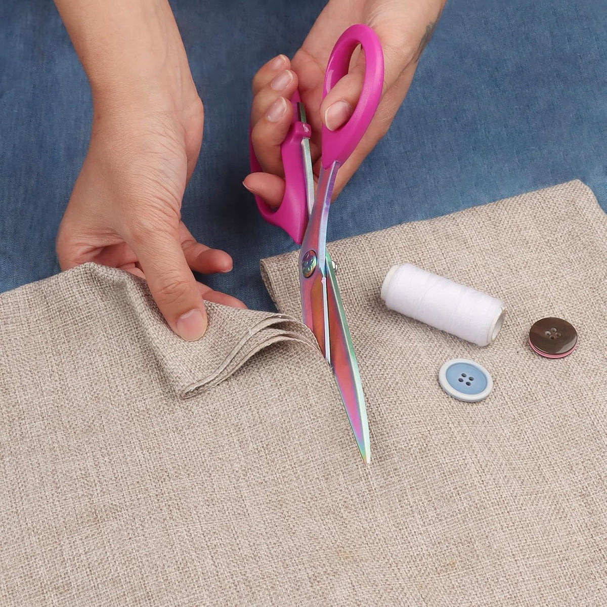 Left-Handed Fabric Scissors for Cutting Fabric, Garments, Textiles