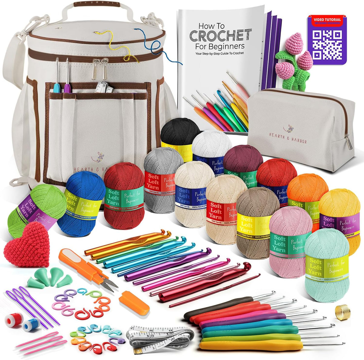 Crochet Kit for Beginners Adults and Kids - Beginner Crochet Kit for