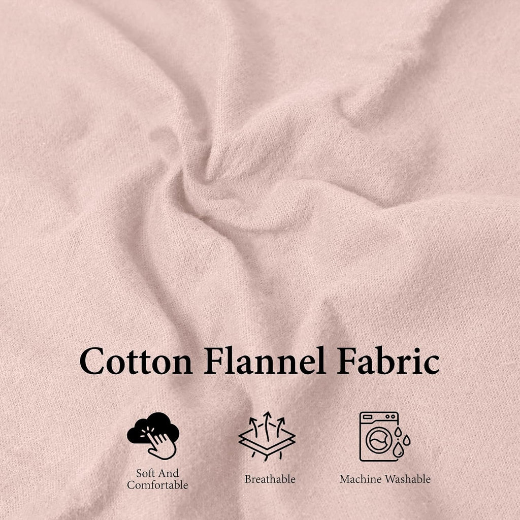 43.3" W Cotton Flannel Fabric Cut by the Yard, 190GSM Soft Brushed