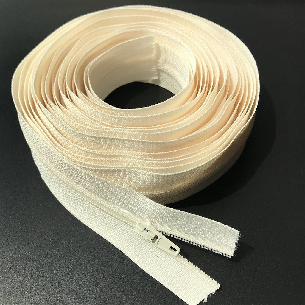 Lueao Cqinju-Sewing Zippers 3# Off White Nylon Coil Zippers By Yard