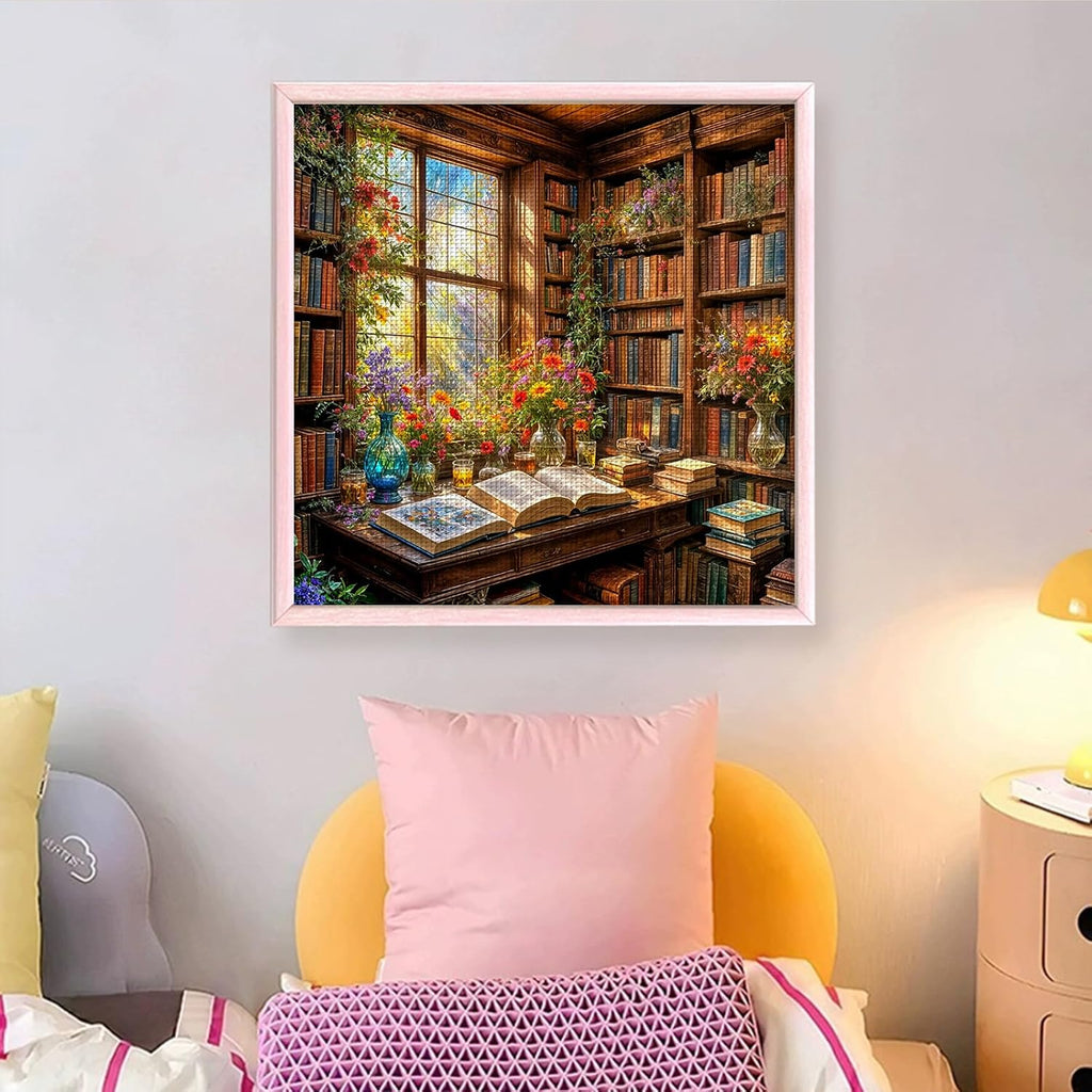 Cozy Study Castle Full 14CT DIY Counted Cross Stitch Kits Home Decor