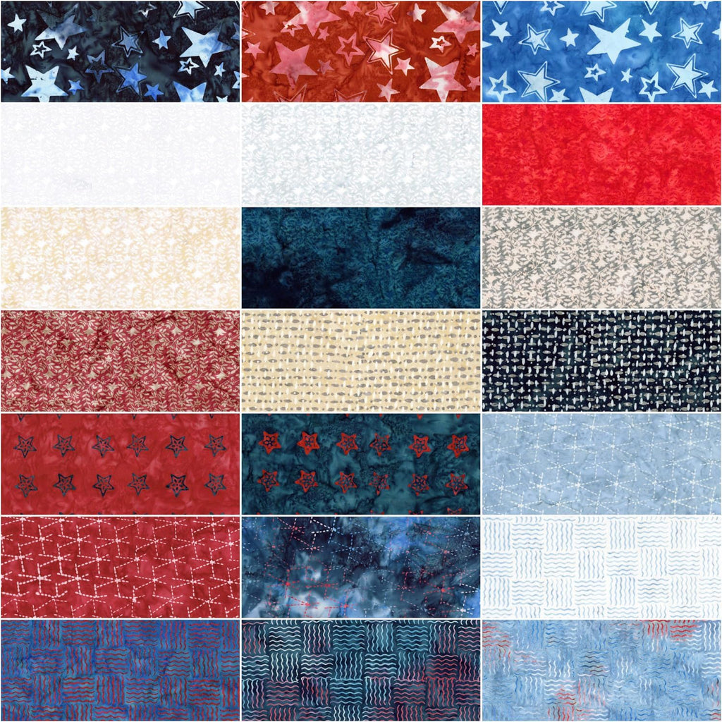 Expressions Batiks Stars & Stitches 5" Stacker 42 5-inch Squares Charm