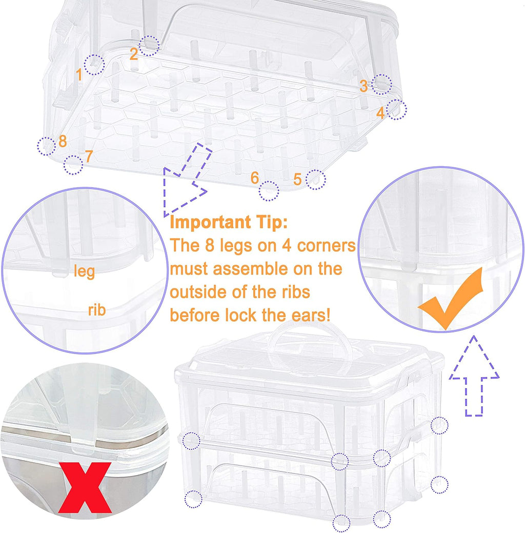 New brothread 1 Layer Stackable Clear Storage Box Organizer