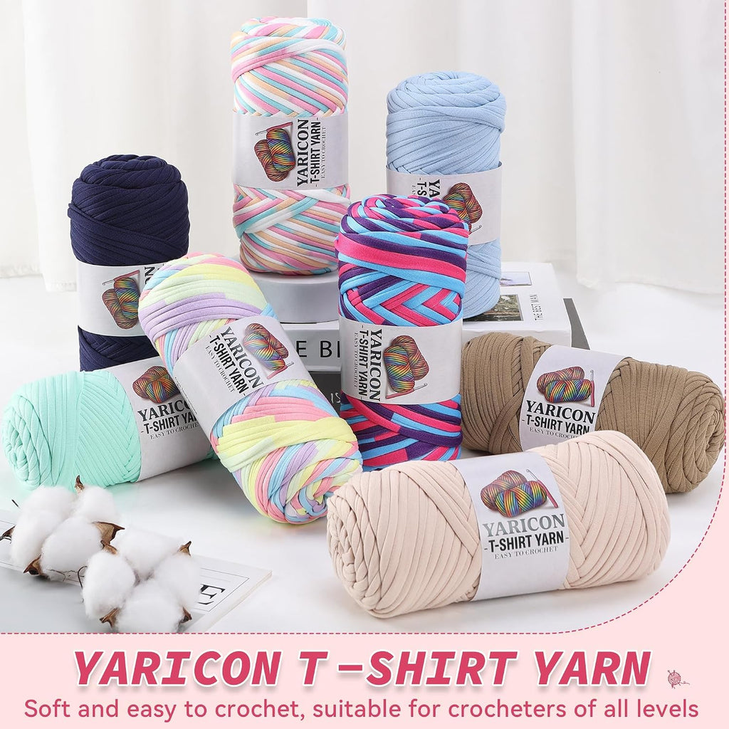 4 Pack Tshirt Yarn for Crochet,Soft Elastic Fabric Thick T Shirt