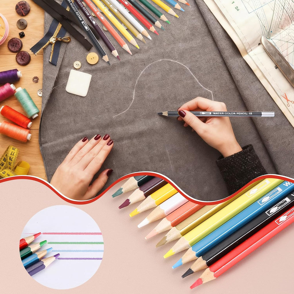 MECCANIXITY Water Soluble Fabric Pencils, Tailors Chalk Fabric Pencils