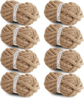 8 Jumbo Packs Chunky Chenille Yarn for Crocheting, 31.7 yds, 8 oz Each