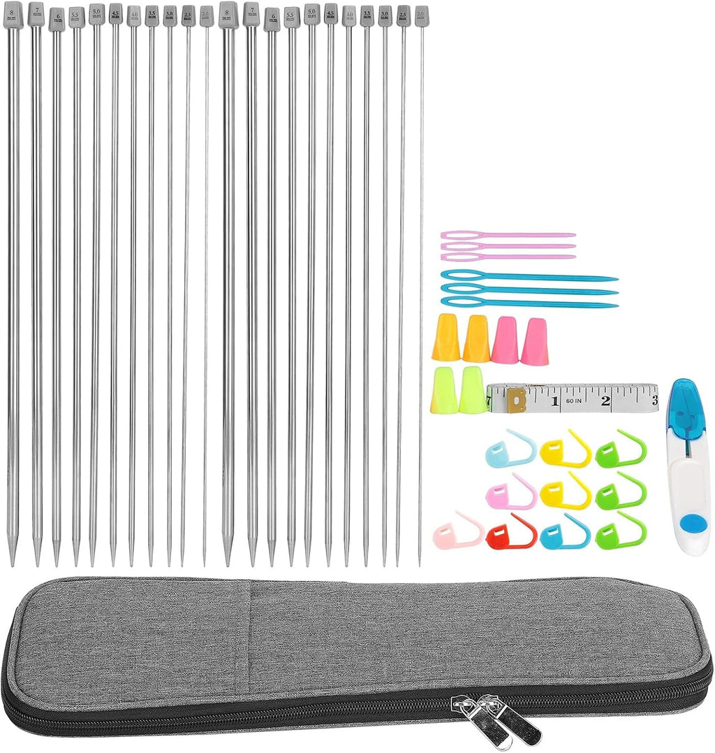 Knitting Needles Set with Rod Needle, Marker Buckle, Measuring Tape
